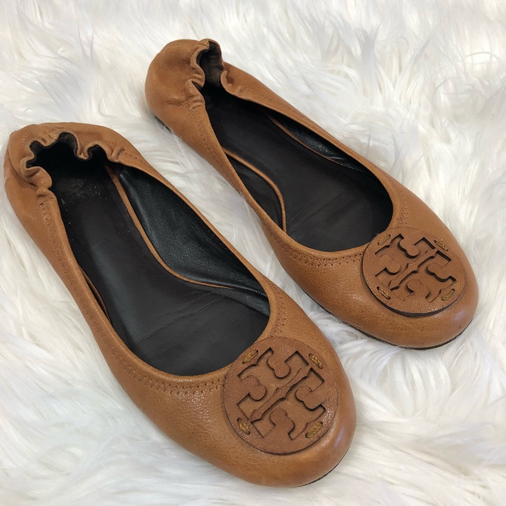 Tory Burch Reva Leather Ballet Flats